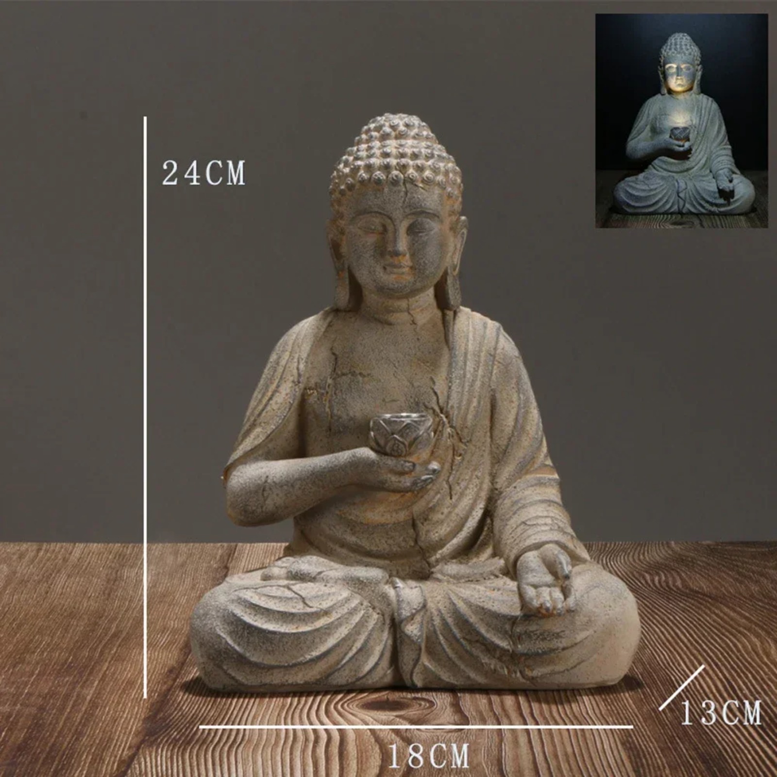 Solar Garden Statue Buddha Res - Outdoor Zen Lighting recension och pris