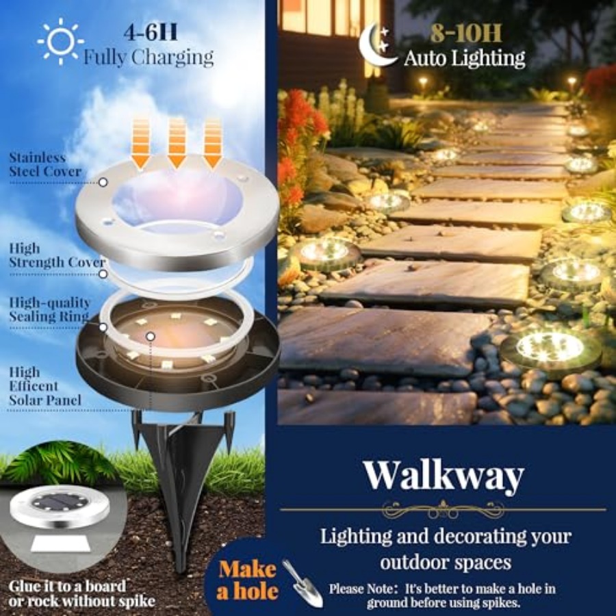 Solar Ground Lights Solar Ligh - Outdoor Lighting And Landscape recension och pris
