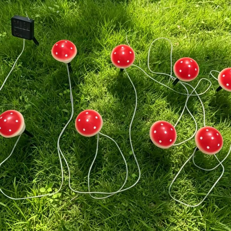 Solar Mushroom String Lights W - Outdoor Lighting Yard Stakes recension och pris